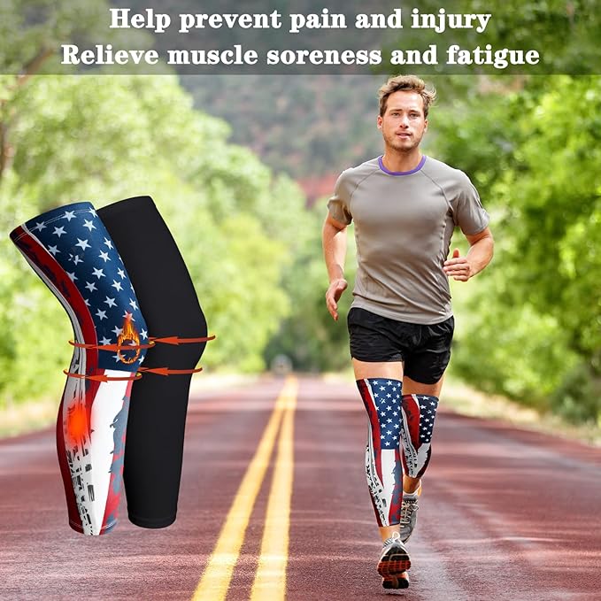 Skylety Compression Leg Sleeve Full Length Leg Sleeves Sports Cycling for Men Women, Running, Basketball