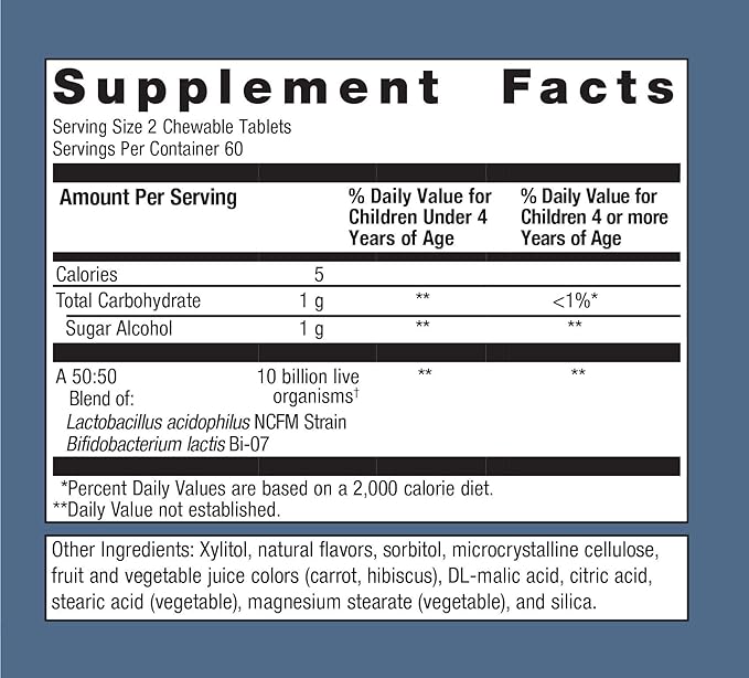 Metagenics MetaKids Probiotic - 10 Billion CFU - Children's Probiotic Blend - Digestive Health & Immune Health* - for Ages 3 & Up - 120 Count