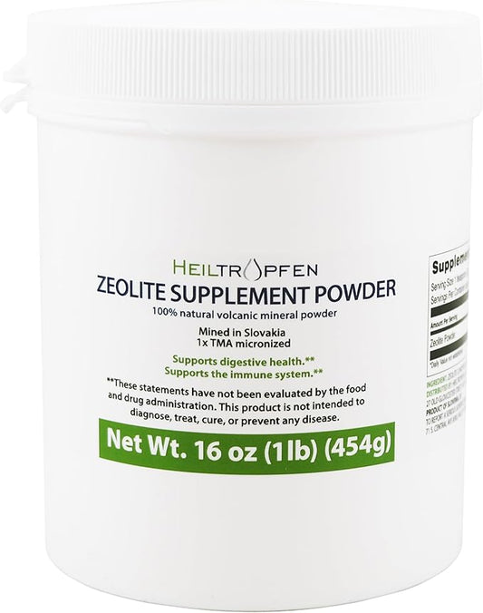 Zeolite Powder | Dietary Supplement 1 Pound - 454 g | Detox | Clinoptilolite 94+-3% | Activated | Natural Mineral Dust | Ultra FINE Less-Than 2 µm