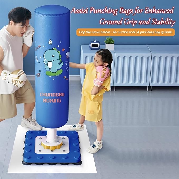 Punching Bag for Adults and Kids - Height Adjustable Suction Cup Base Boxing Bag with Stand, Boxing Equipment Fitness, Reflex Bag Speed Bag for Training