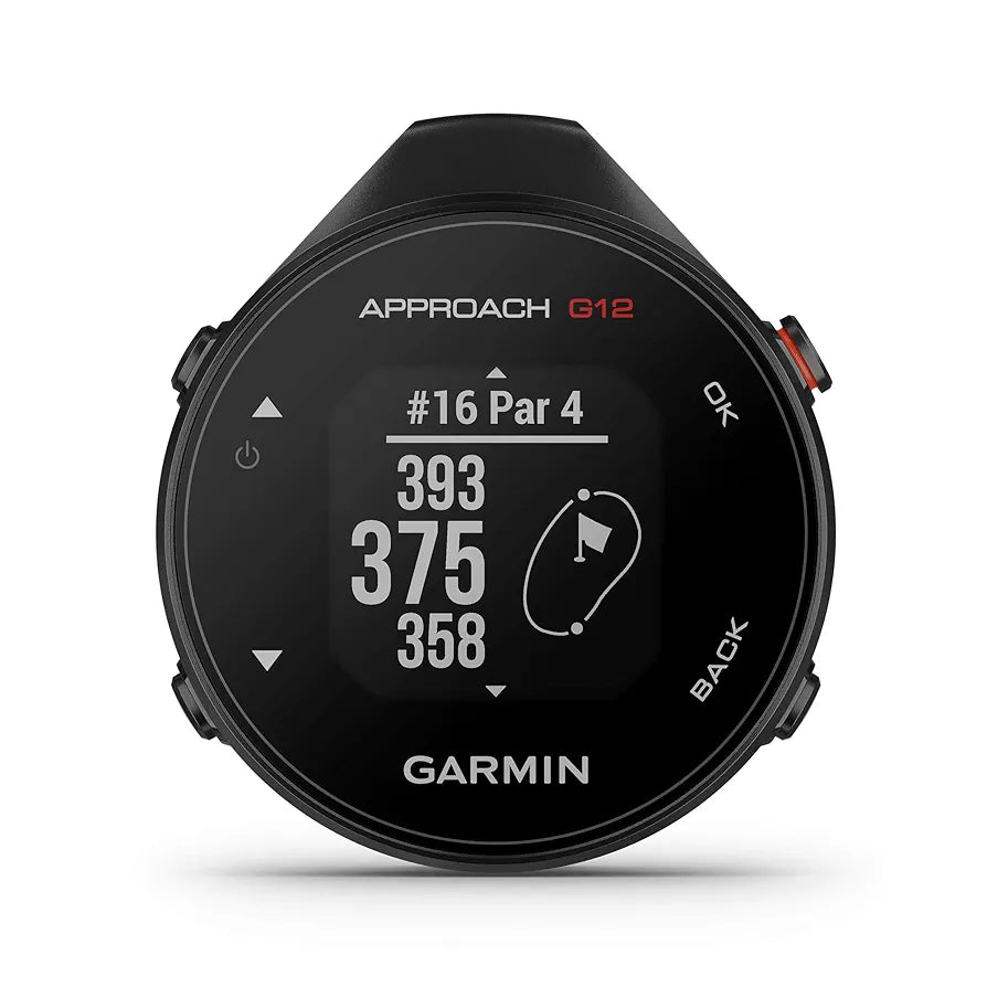 Garmin Approach G12, Clip-on Golf GPS Rangefinder, 42k+ Preloaded Courses, 010-02555-00 and Garmin Lanyard Carabiner Accessory for Compatible Devices, ,Black
