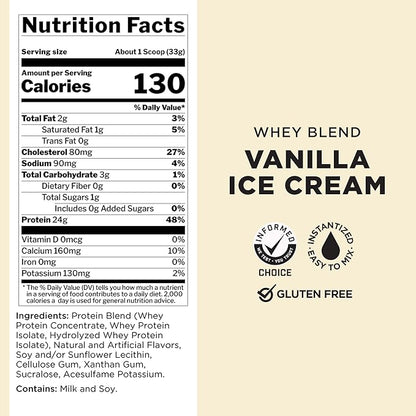 Rule One Proteins, R1 Whey Blend - 24g Fast-Acting Whey Protein Concentrates, Isolates, and Hydrolysates Per Serving, with Naturally Occurring EAAs and BCAAs (5 Pounds*, Vanilla Ice Cream)