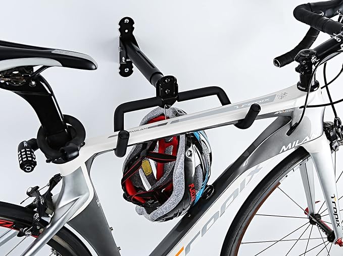 Gootus Bike Wall Mount Hanger - Horizontal Bicycle Indoor Storage Rack | Cycling Wall Mounted Holder Hook - Hang Your Road, Mountain or Hybrid Bikes in Garage or Home