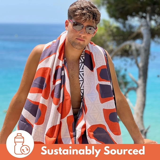 ECCOSOPHY Microfiber Beach Towel - Sand Free Towels 71x35 in