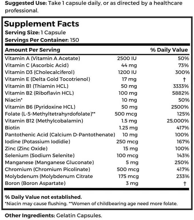 Dr Clark Store CRaNiULS (Multi Vitamin & Mineral), 520 mg 150 Gelatin Capsules