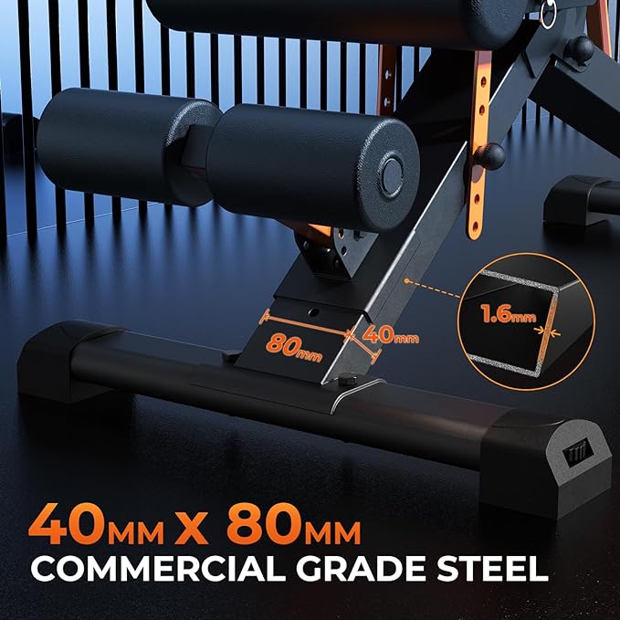 700-880LBS Adjustable Weight Bench - Bonvork Foldable Workout 80 X 40MM Heavy
