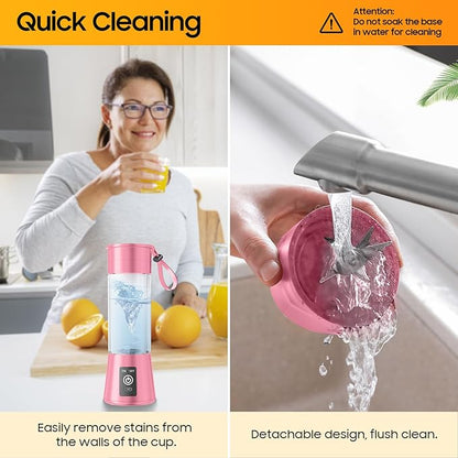 Portable Personal Size Mini Blender - 2025 Upgraded Cordless Blender for Smoothies & Shakes, Type-C Rechargeable, 380Ml Traveling BAP Free Juicer Cup for Sports/Travel/Home, 20000Rpm/Min Speed