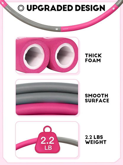 Weighted Exercise Hoop for Adults 2.2lb Detachable