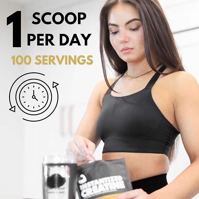 Instantized Creatine Monohydrate Gains in Bulk, Worlds First 100% Soluble Creatine for Strength, Performance, and Muscle Building (100 Servings)