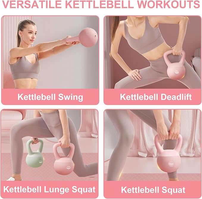 RUNWE Soft Kettlebell - Weight Options for 5 10, 15 15 and 20 LB
