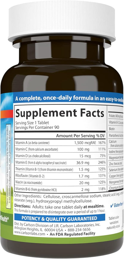 Carlson Mini-Multi, Essential Vitamins & Minerals, 90 Small Tablets