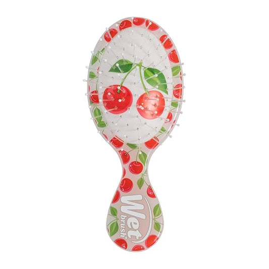 Wet Brush Mini Detangler Hair Brush, Cherry (Tutti Fruitti), Detangling Travel Hairbrush, Ultra-Soft IntelliFlex Bristles Glide Through Tangles with Ease, Pain-Free, All Hair Types, Limtied Edition