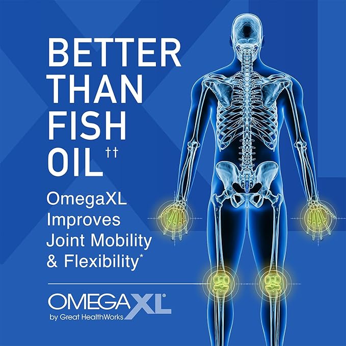 OmegaXL Powerful Joint and Muscle Support Supplement (60 Count) & TurmericXL Healthy Inflammatory Response Supplement (30 Count)