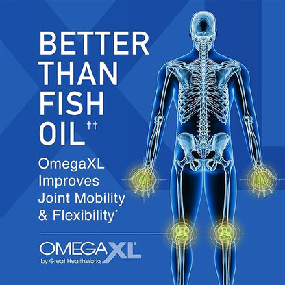 OmegaXL Powerful Joint and Muscle Support Supplement (60 Count) & TurmericXL Healthy Inflammatory Response Supplement (30 Count)