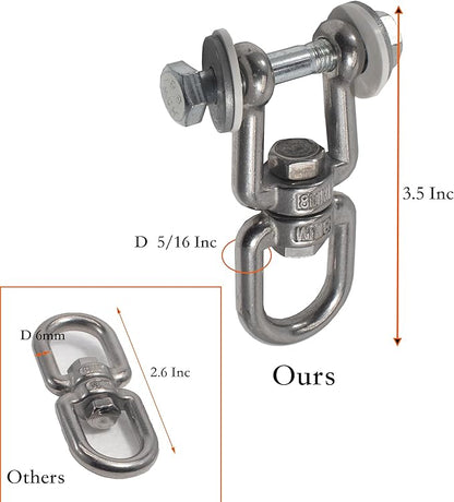 Upgraded 360 Swivel Mount for Punching Bag Hanger. Heavy Bag Hanger for Yoga, Gym, Swing Chairs, and Hammocks