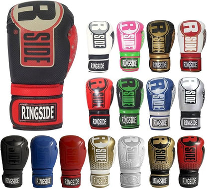 Ringside Apex Flash Sparring Gloves, IMF-Tech Synthetic Boxing Gloves with Secure Wrist Support, Ideal for Men and Women, Black and Red, 16 oz