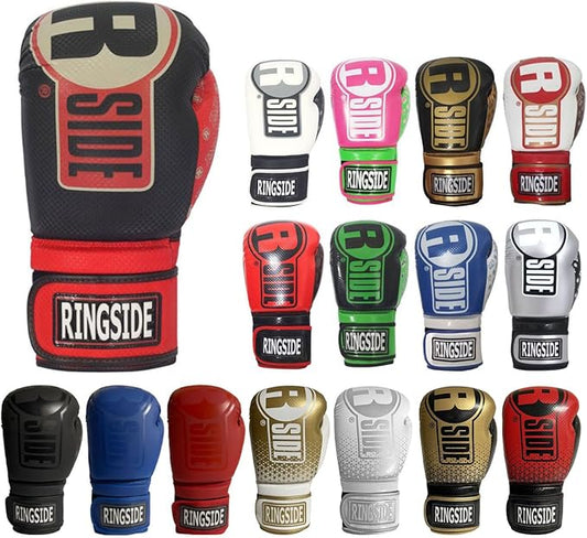 Ringside Apex Flash Sparring Gloves, IMF-Tech Synthetic Boxing Gloves with Secure Wrist Support, Ideal for Men and Women, Black and Red, 16 oz