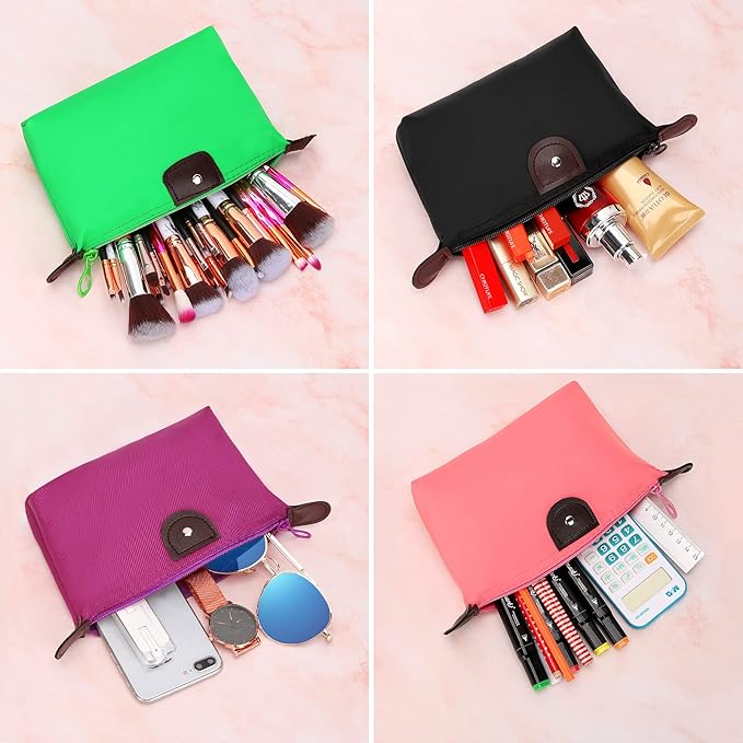 HAOGUAGUA 5PCS Cute Small Makeup Bags for Purse, Waterproof Mini Zipper Cosmetic Bags, Luggage Accessories for Travel (5PCS Style 1)