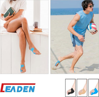 IEADEN Precut Kinesiology Tape for Bunion, 40 Pcs, Bunion Corrector & Relief, Big Toe Support and Pain Relief, Breathable Hypoallergenic Latex-Free Tape (Blue)