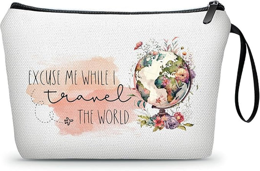 Travel Gifts for International Travelers Women Female Friend Daughter Mom Sister Cosmetic Makeup Bag Organizer Christmas Birthday