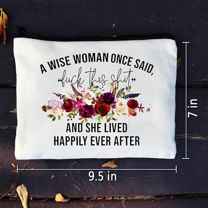 Funny Canvas Cosmetic Bag Makeup Bags Cute Travel Bag Birthday Gifts Friend Gifts for Women (Style-C)
