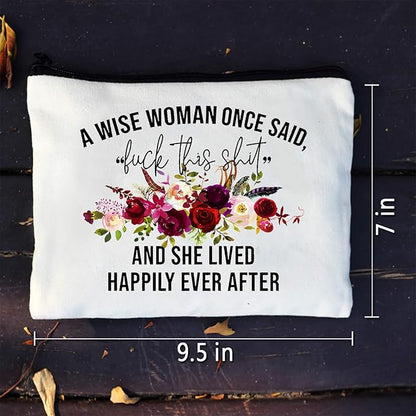 Funny Canvas Cosmetic Bag Makeup Bags Cute Travel Bag Birthday Gifts Friend Gifts for Women (Style-C)
