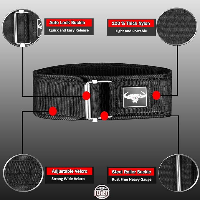 IBRO Quick Locking Premium Weight Lifting Belt - Powerlifting 4 Inch