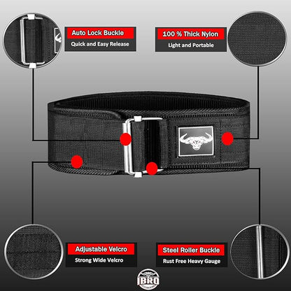 IBRO Quick Locking Premium Weight Lifting Belt - Powerlifting 4 Inch