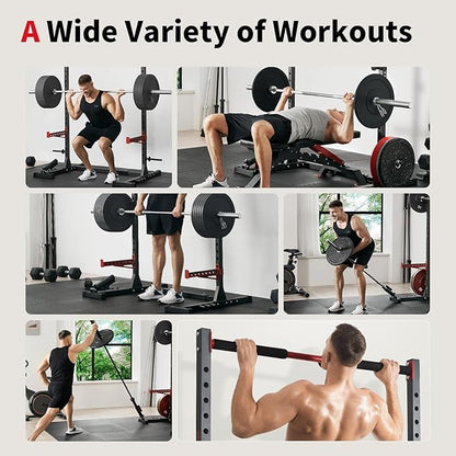FLYBIRD Squat Rack with Pull-Up Bar 6FT,7FT Barbell