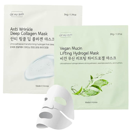 OHMYPURE Hydrogel Collagen Korean Face Mask Luxury Skin Care 2 EA (Duo Pack)