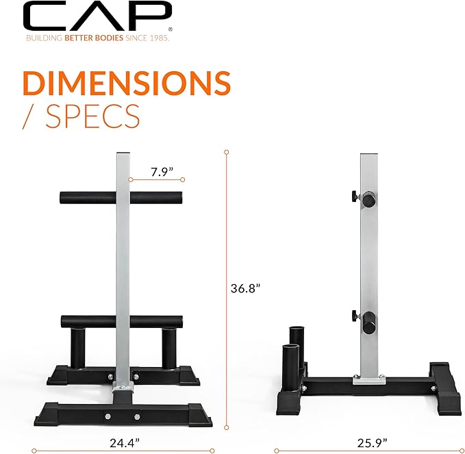 CAP Barbell Olympic Bumper Plate Tree Rack with 4 Weight Plate Posts and 2 Barbell Storage Holders | Multiple Colors