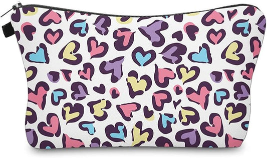 Cute Travel Makeup Bag Cosmetic Bag Small Pouch Gift for Women (Heart)