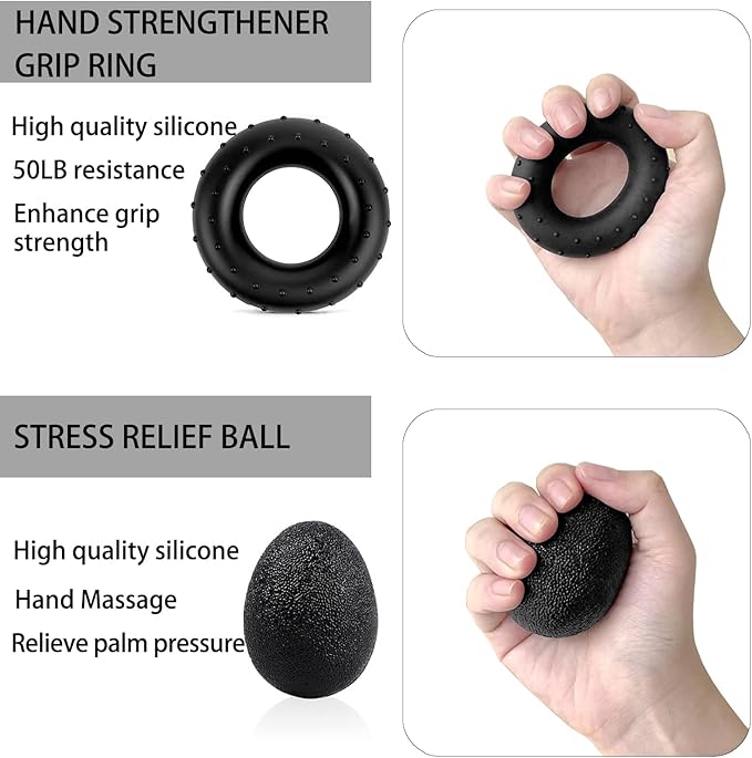 Grip Strength Trainer Kit (5 Pack) with Finger Exerciser