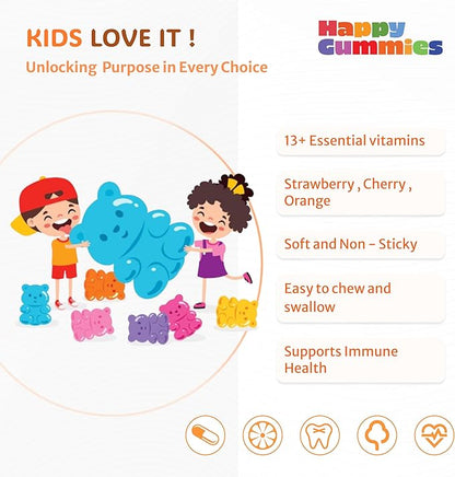 Kids Multivitamin, 60ct Strawberry, Orange and Cherry Flavored Gummies