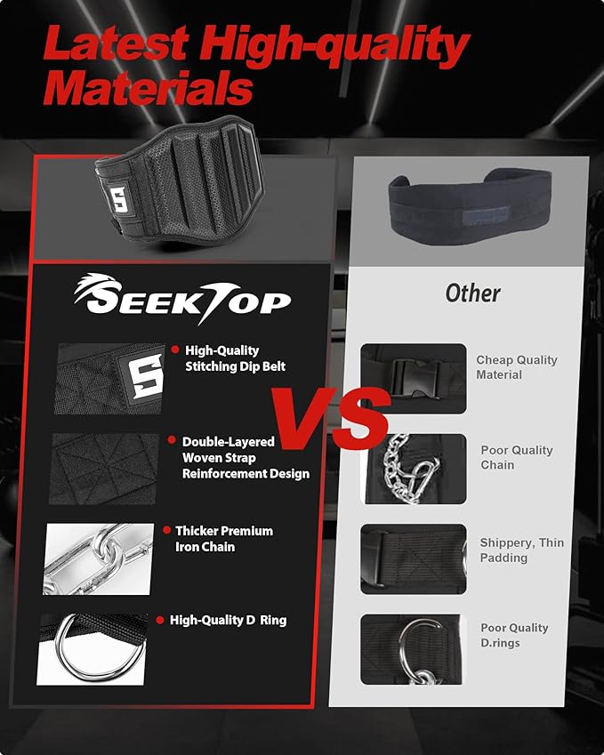 Seektop Dip Belt for Weightlifting - Quick Locking