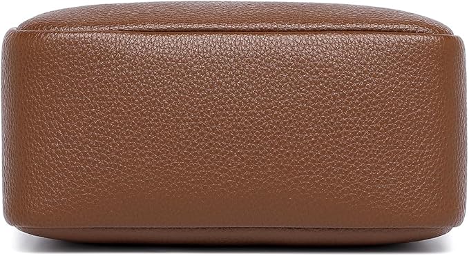 PU leather Organizer Bag Lightweight Cosmetic Bag with Ring Clasp Perfect Travel Makeup Bag for Women (Toffee Brown/PU)