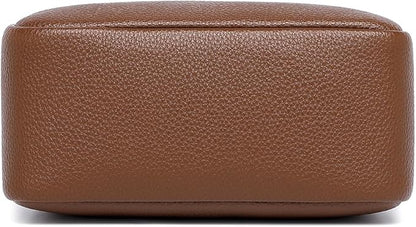 PU leather Organizer Bag Lightweight Cosmetic Bag with Ring Clasp Perfect Travel Makeup Bag for Women (Toffee Brown/PU)