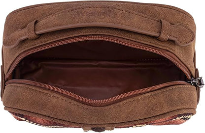 Wrangler Makeup Pouch Bag Mini Western Toiletry Purse Cosmetic Organizer Paisley Travel Pouch for Women