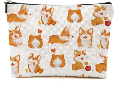Corgi Gifts for Corgi Lovers Makeup Bag Corgi Stuff Cosmetic Bag Dog Lover Gift for Women Girls Friend Niece Daughter Travel Organizer Zipper Pouch Graduation Birthday Friendship Gifts