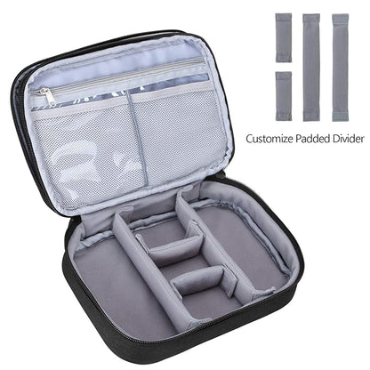 Teamoy Travel Makeup Brush Case(up to 8.8"), Professional Makeup Train Organizer Bag with Handle Strap for Makeup Brushes and Makeup Essentials-Medium, Black(No Accessories Included)