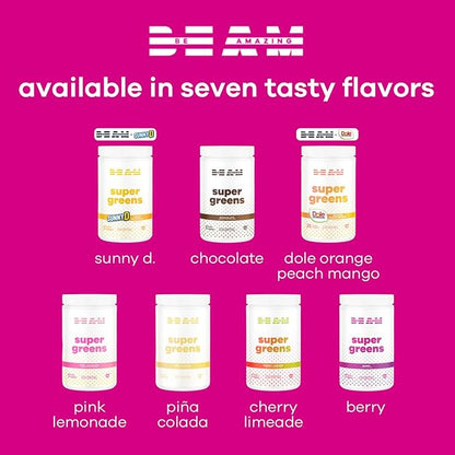 Be Amazing be Amazing Super Greens Powder with Prebiotics, Digestive Enzymes & Antioxidants | 18 Fruits & 8 Veggies | Gluten-Free Juice & Smoothie Mix | Pink Lemonade, 30 Servings, 342 g