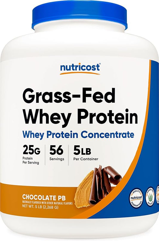 Nutricost Grass-Fed Whey Protein Concentrate (Chocolate Peanut Butter) 5LBS
