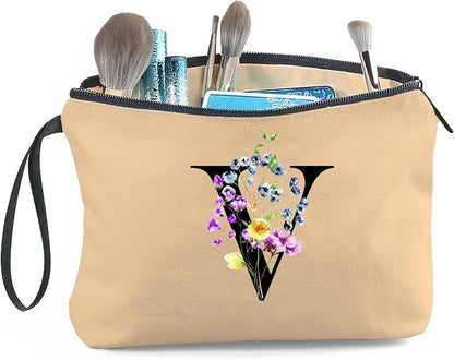 SEAMOON Maid of Honor Friendship Birthday Gifts for Women Her Aunt Sister Bridesmaid Coworkers Bride Personalized Makeup Cosmetic bag with Mirror Mothers Day Christmas Graduation V