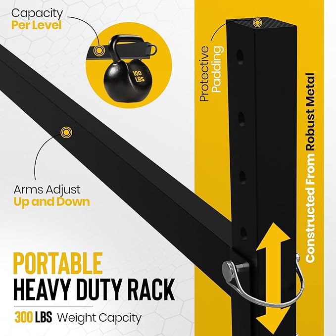 Heavy Duty Freestanding Kayak Storage Rack | 3 Tier Rack for Kayaks, Canoes, or SUPs | Adjustable Outdoor Kayak Storage | Indoor/Outdoor Weather Resistant Water Sports Storage Rack