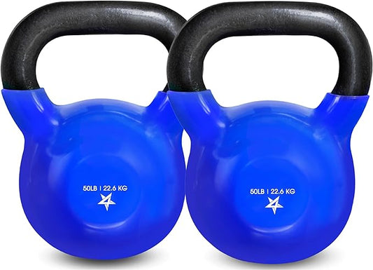 Yes4All 5-65lbs Kettlebells Vinyl Coated Cast Iron