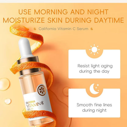 Vitamin C Skincare Set Teen Girls Gifts - Skin Care Set -Travel Size Facail Kit - Skincare for Girls 10-12 Hydrate,Firm,Smooth - Skin Care Kit with Cleanser,Serum,Face Cream,Eye Cream (4pcs)