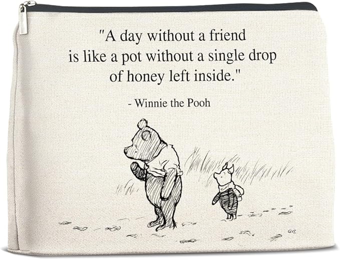 YeleY Winnie the Pooh Classic Cosmetic Bag - Friendship Gift for Best Friends, Girls & Women