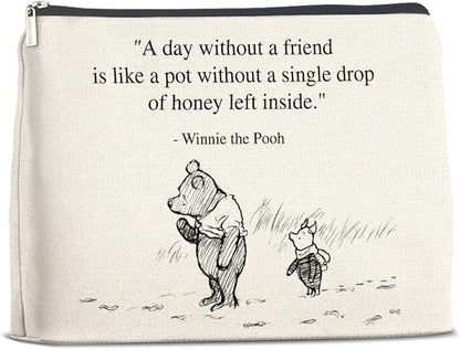 YeleY Winnie the Pooh Classic Cosmetic Bag - Friendship Gift for Best Friends, Girls & Women