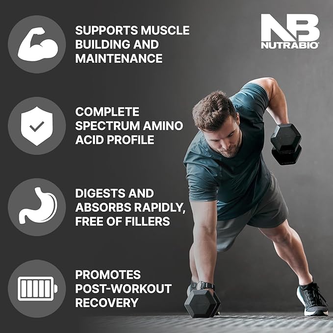 NutraBio Classic Whey Protein Powder- 25G of Protein Per Scoop - Full-Spectrum Amino Acid Profile - No Fillers, Artificial Colors, Preservatives - Low Glycemic Index - Creamy Vanilla, 2 Pounds