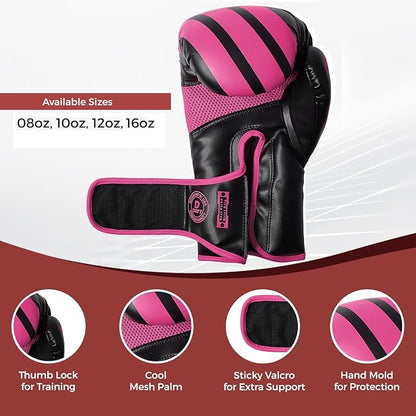 DEFY Marvelous Boxing Gloves for Men & Women Training Muay Thai Kick Boxing Leather Sparring Heavy Bag Workout MMA Gloves